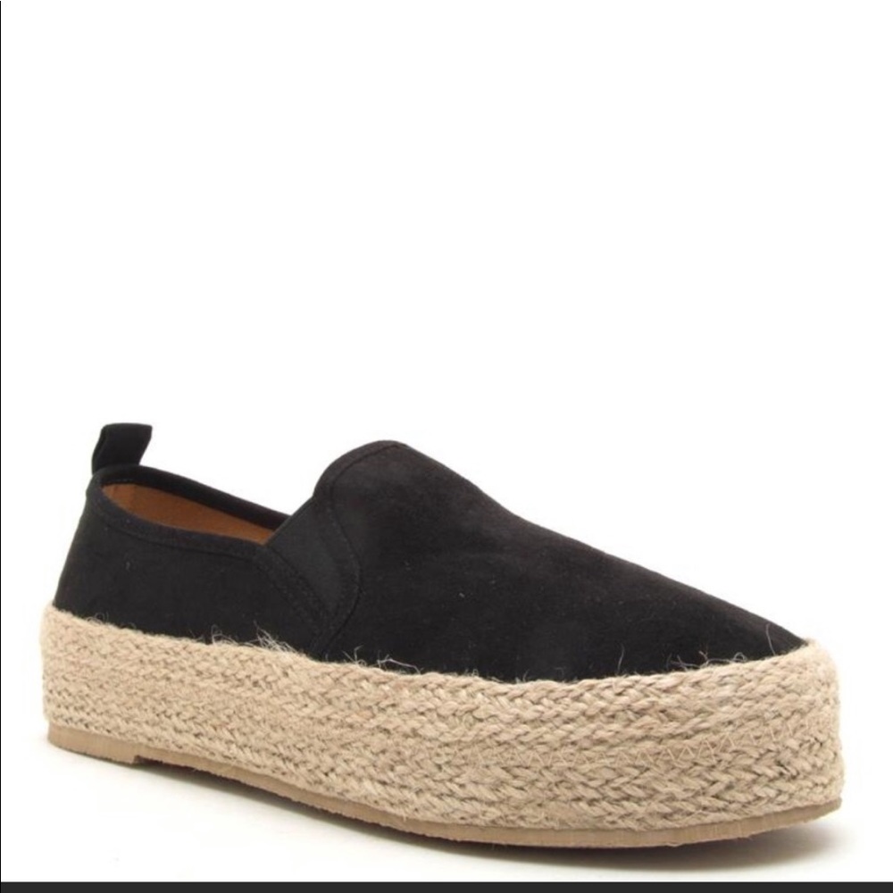 Qupid platform suede slip on espadrilles sneaker